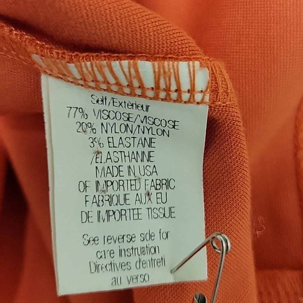 Theory Kalion Pryor Bodycon Long Sleeve Coral Scoop Neck Dress Medium Womens - Picture 5 of 6